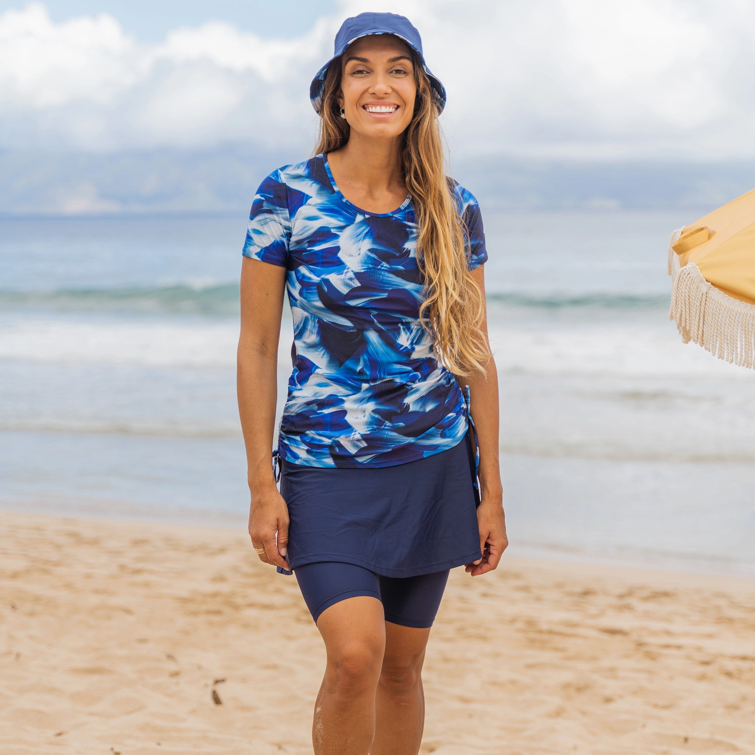 Women's Short Sleeve Adele Swim Top - Patterns