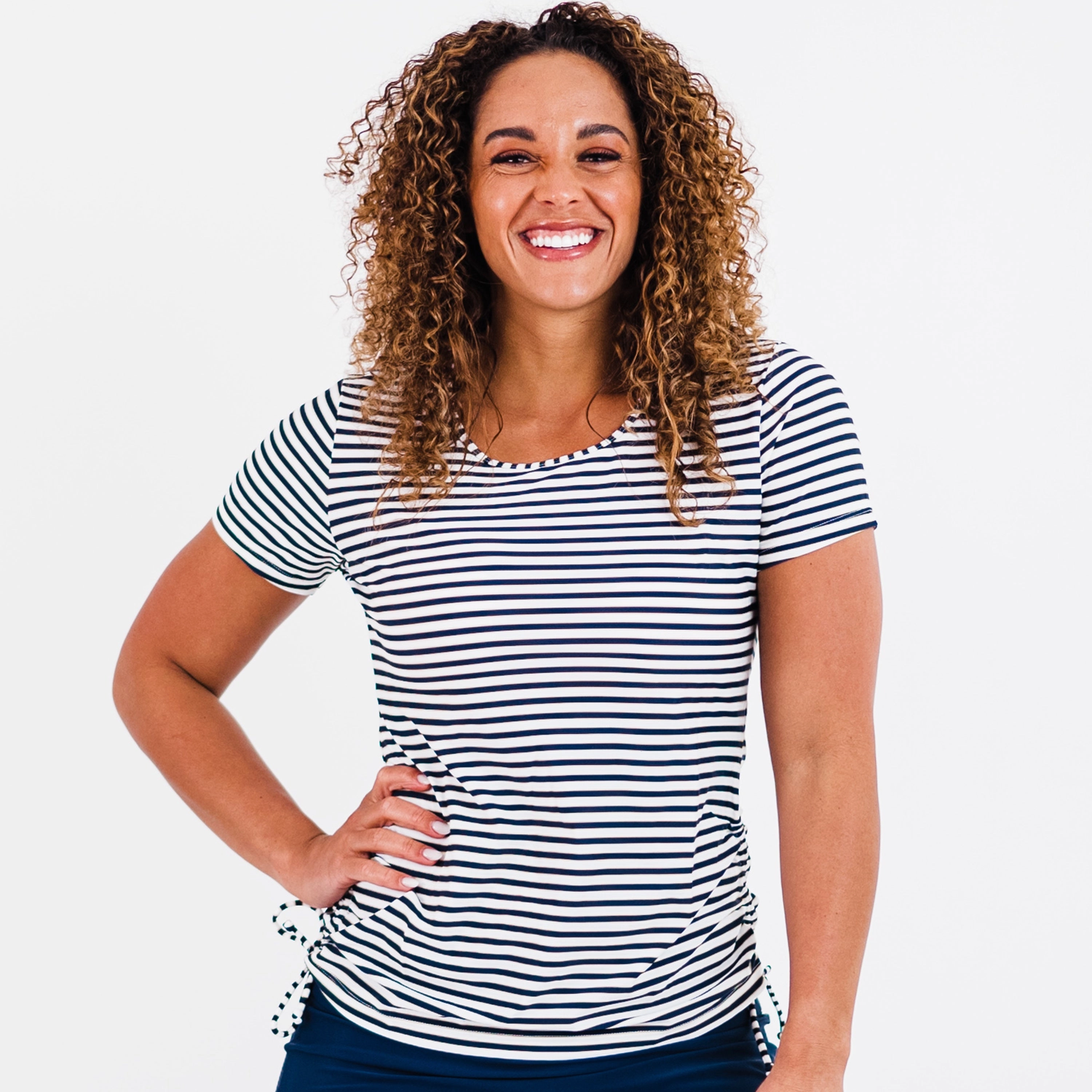 Women's Short Sleeve Adele Swim Top - Patterns