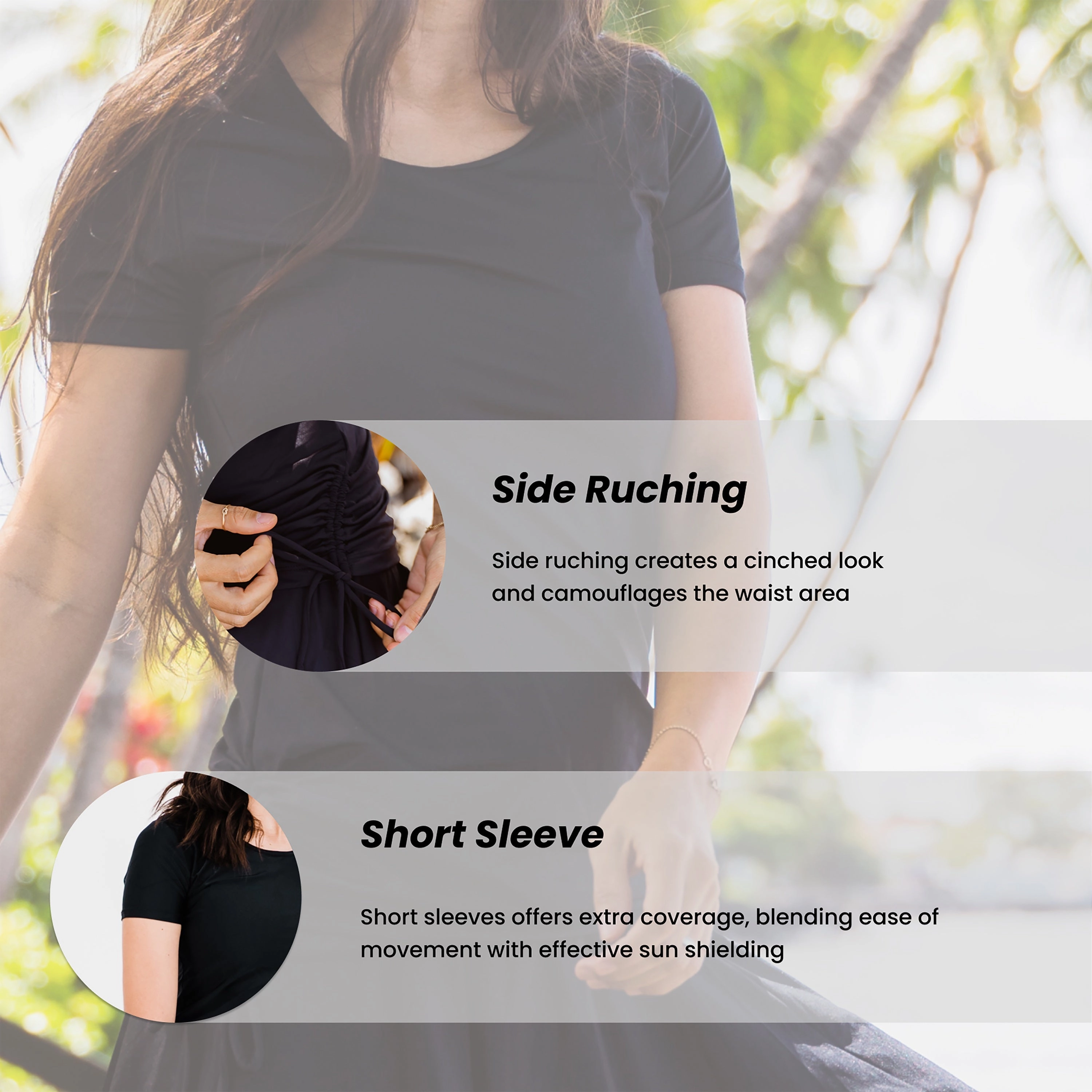 Women's Short Sleeve Adele Swim Top - Patterns