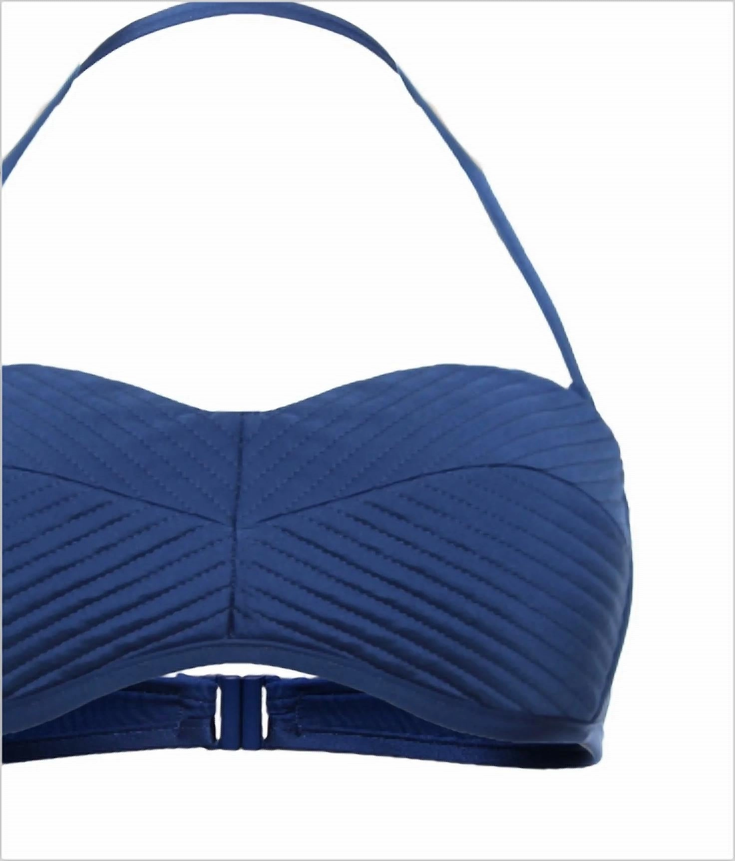 Women's Solid Quilted Bustier Bikini Top In French Blue