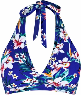 Women's Supportive Halter Bikini Padded Push Up Ruched Bust Hook Back Swimsuit Bathing Suit Tops Only