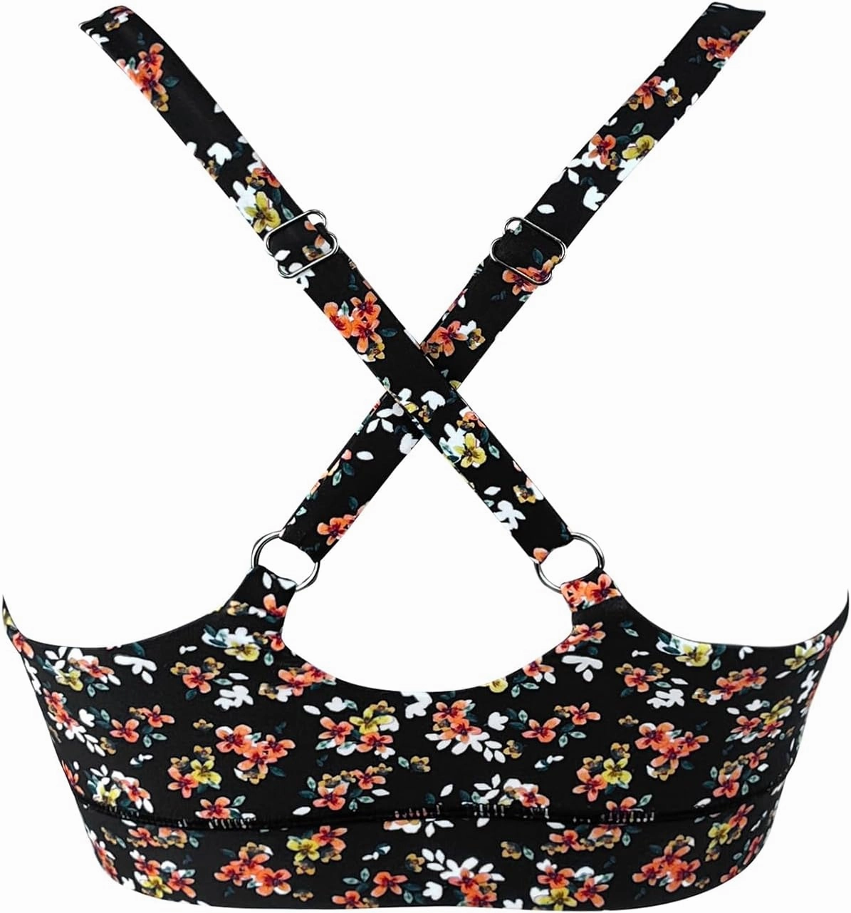 Women??s Supportive Scoop Neck Sporty Swimsuit Cross Spaghetti Strap Bathing Suit Bikini Top