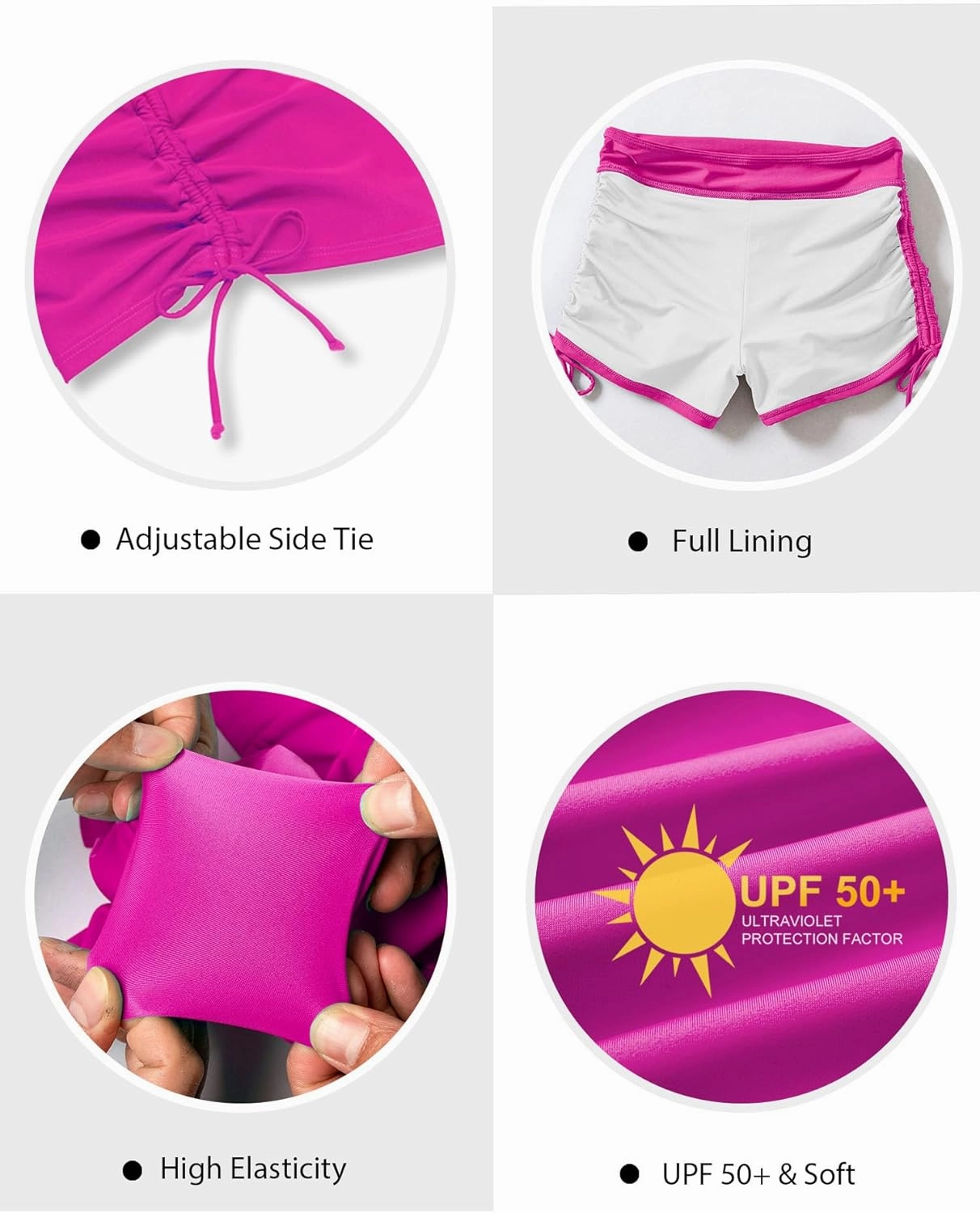 Women's Swim Shorts High Waisted Bathing Suit Bottoms Swimsuit Boy Shorts Swimwear Bikini Board Shorts