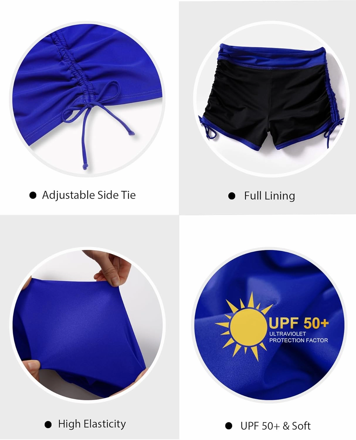 Women's Swim Shorts High Waisted Bathing Suit Bottoms Swimsuit Boy Shorts Swimwear Bikini Board Shorts