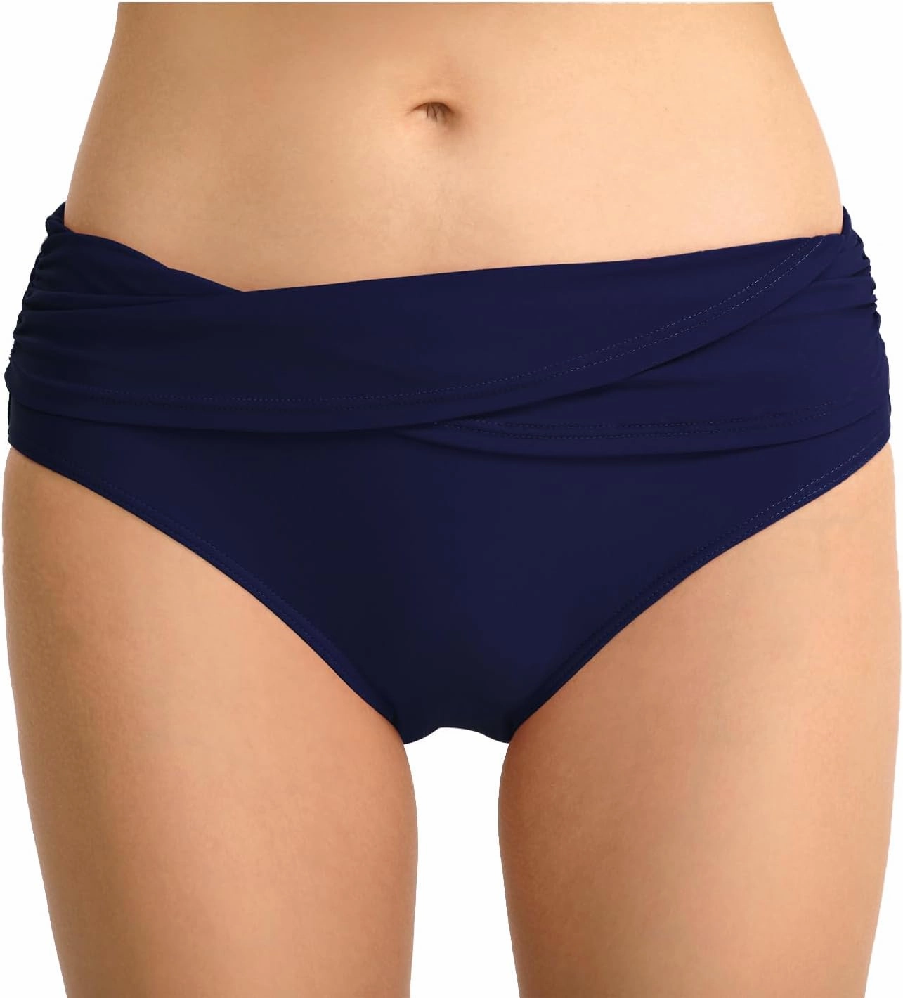 Women's Swimsuit Bikini Bottoms Full Coverage Ruched Bathing Suit Bottom