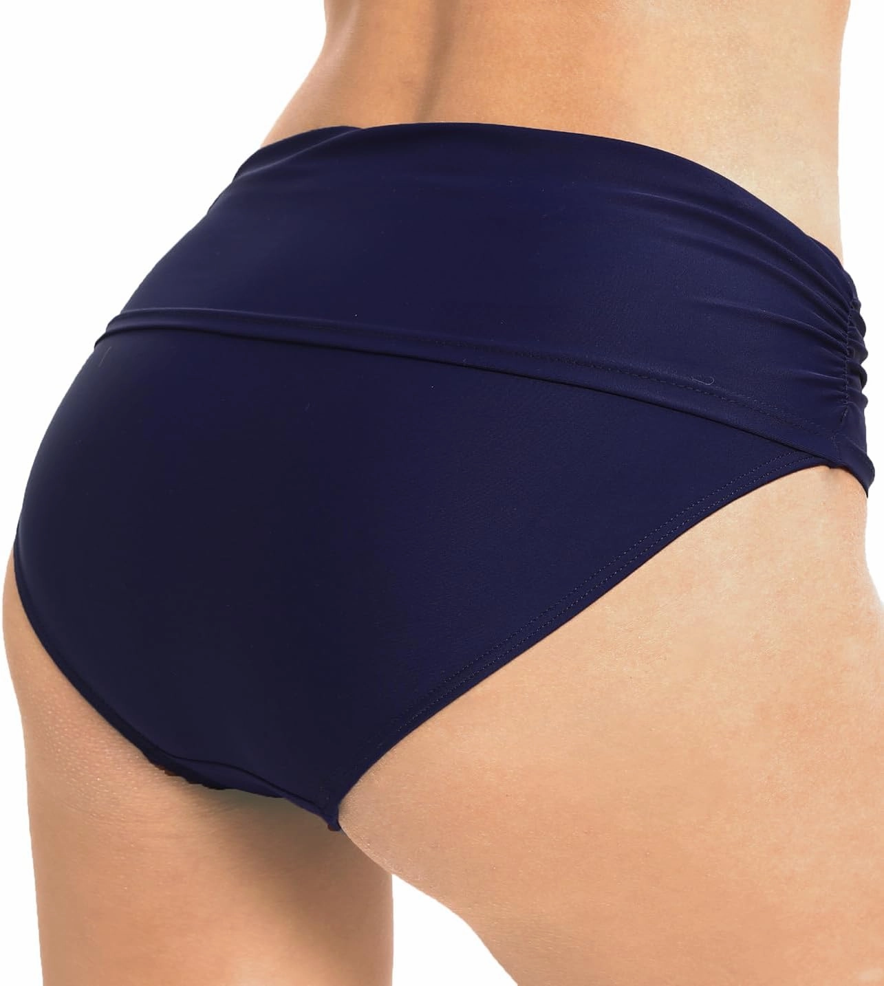 Women's Swimsuit Bikini Bottoms Full Coverage Ruched Bathing Suit Bottom