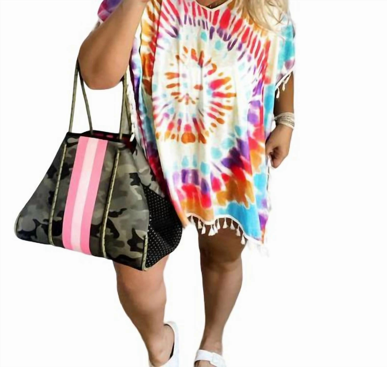 Women's Tie Dye Coverup In Multi