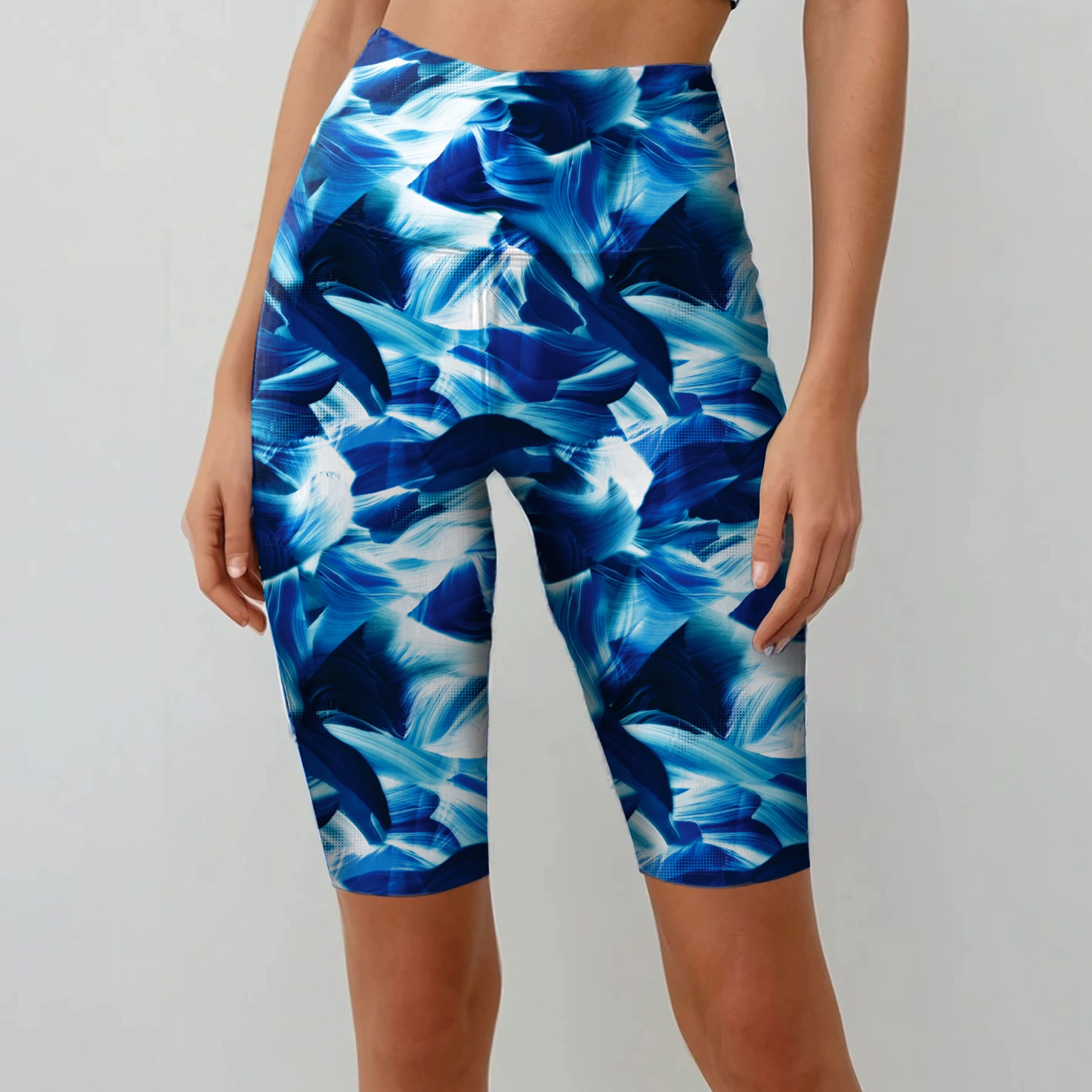Women's Tummy Control Long Bike Swim Shorts