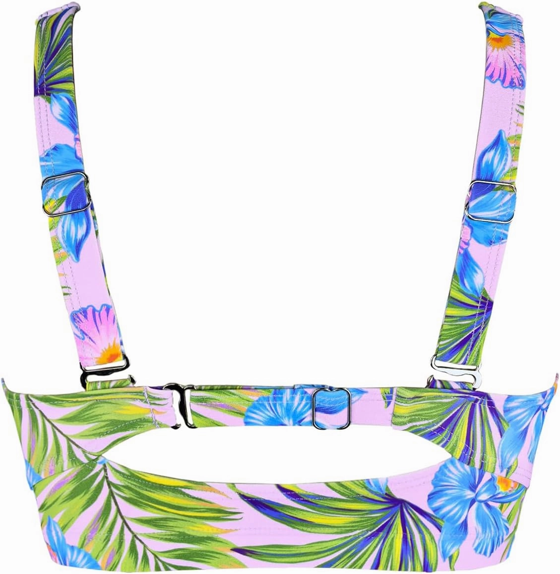 Women's Twist Front Bikini Top V Neck Full Coverage Padded Swimsuit Bathing Suit Tops Only