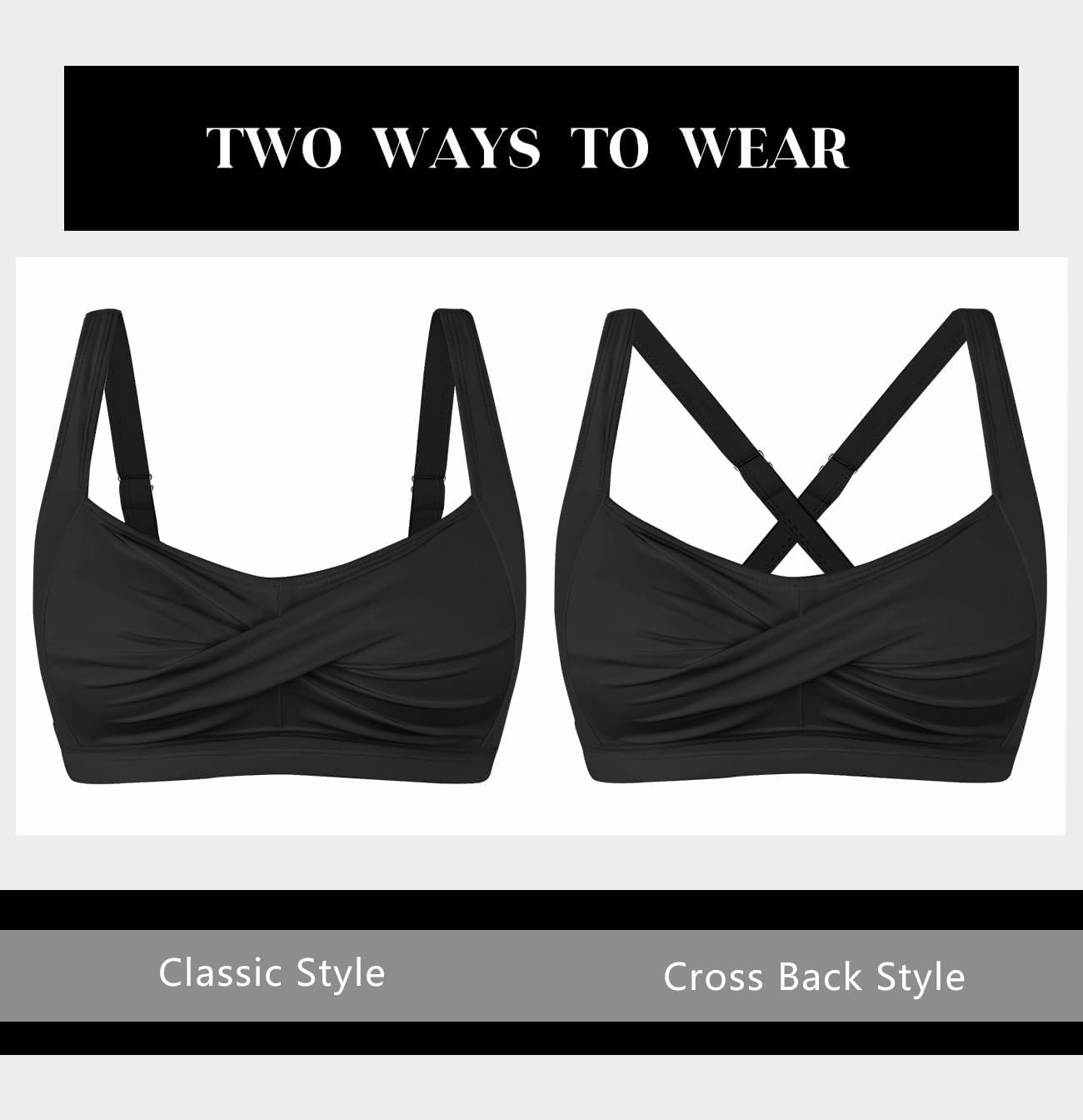 Women's Twist Front Full Coverage Swimsuit V Neck Padded High Waisted Ruched Bikini Set Two Piece Bathing Suit