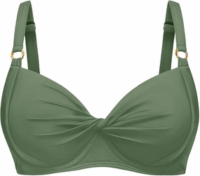 Women's Underwire Bikini Top - Push Up Swimsuit Top Only Twist Front Bathing Suit 2025 Retro Swim Bra