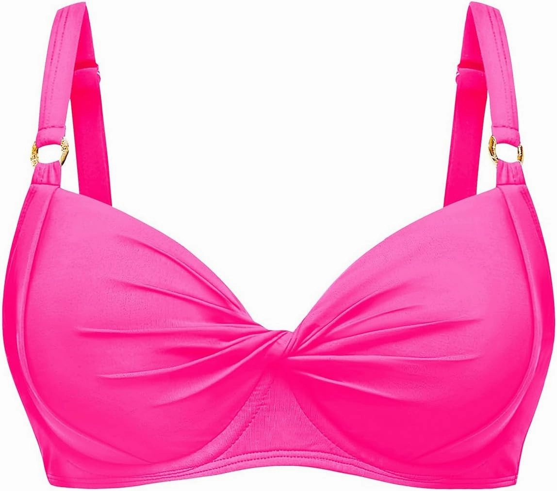 Women's Underwire Bikini Top - Push Up Swimsuit Top Only Twist Front Bathing Suit 2025 Retro Swim Bra