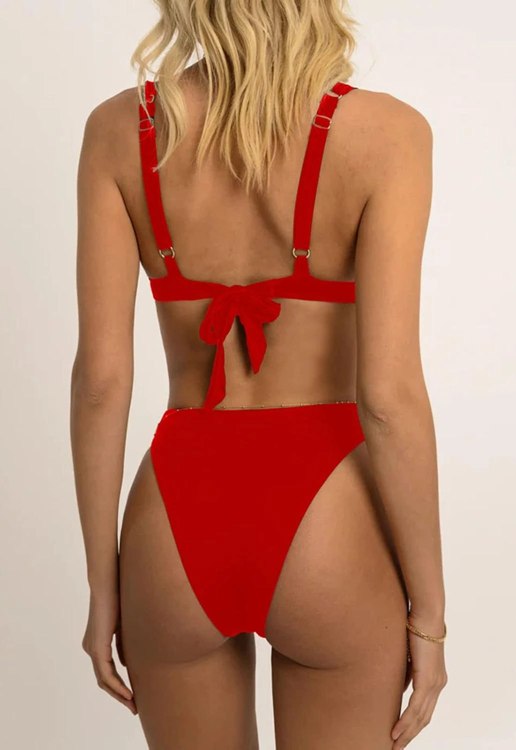 Women Sexy Brazilian Bikini Sets 2 Piece Cheeky Triangle Bikini V Neck Swimsuit high Cut Thong Bottom
