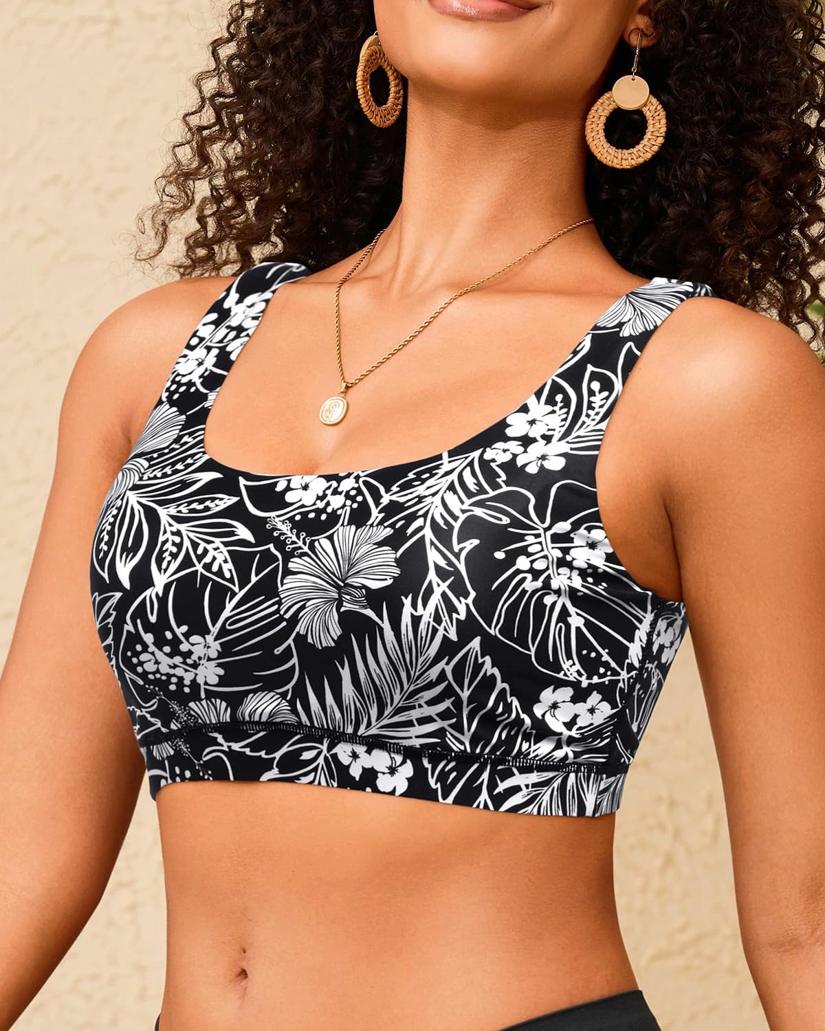 Women Sport Bra Swimsuit Top - Swim Bra Bikini Top Only Scoop Neck Bathing Suit 2025 Swimwear