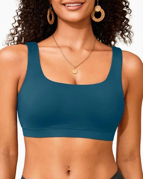 Women Sport Bra Swimsuit Top - Swim Bra Bikini Top Only Scoop Neck Bathing Suit 2025 Swimwear