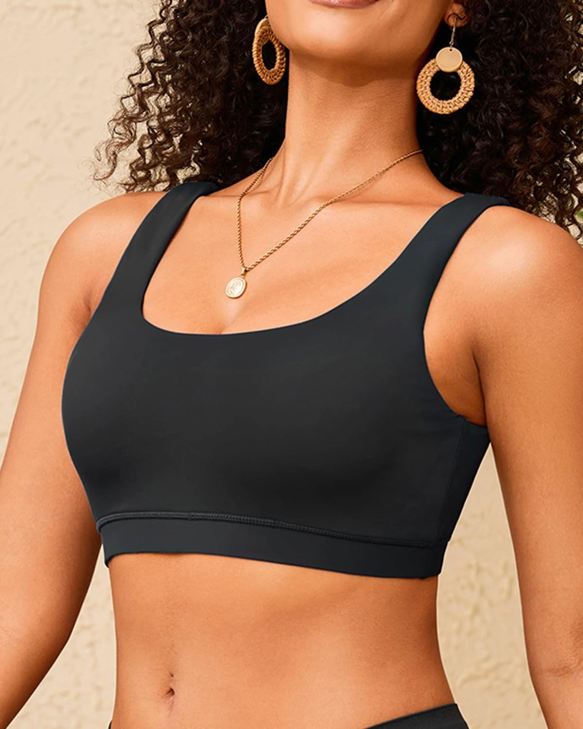 Women Sport Bra Swimsuit Top - Swim Bra Bikini Top Only Scoop Neck Bathing Suit 2025 Swimwear