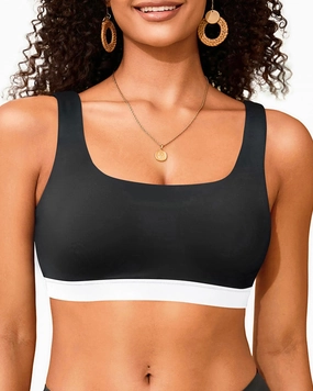 Women Sport Bra Swimsuit Top - Swim Bra Bikini Top Only Scoop Neck Bathing Suit 2025 Swimwear
