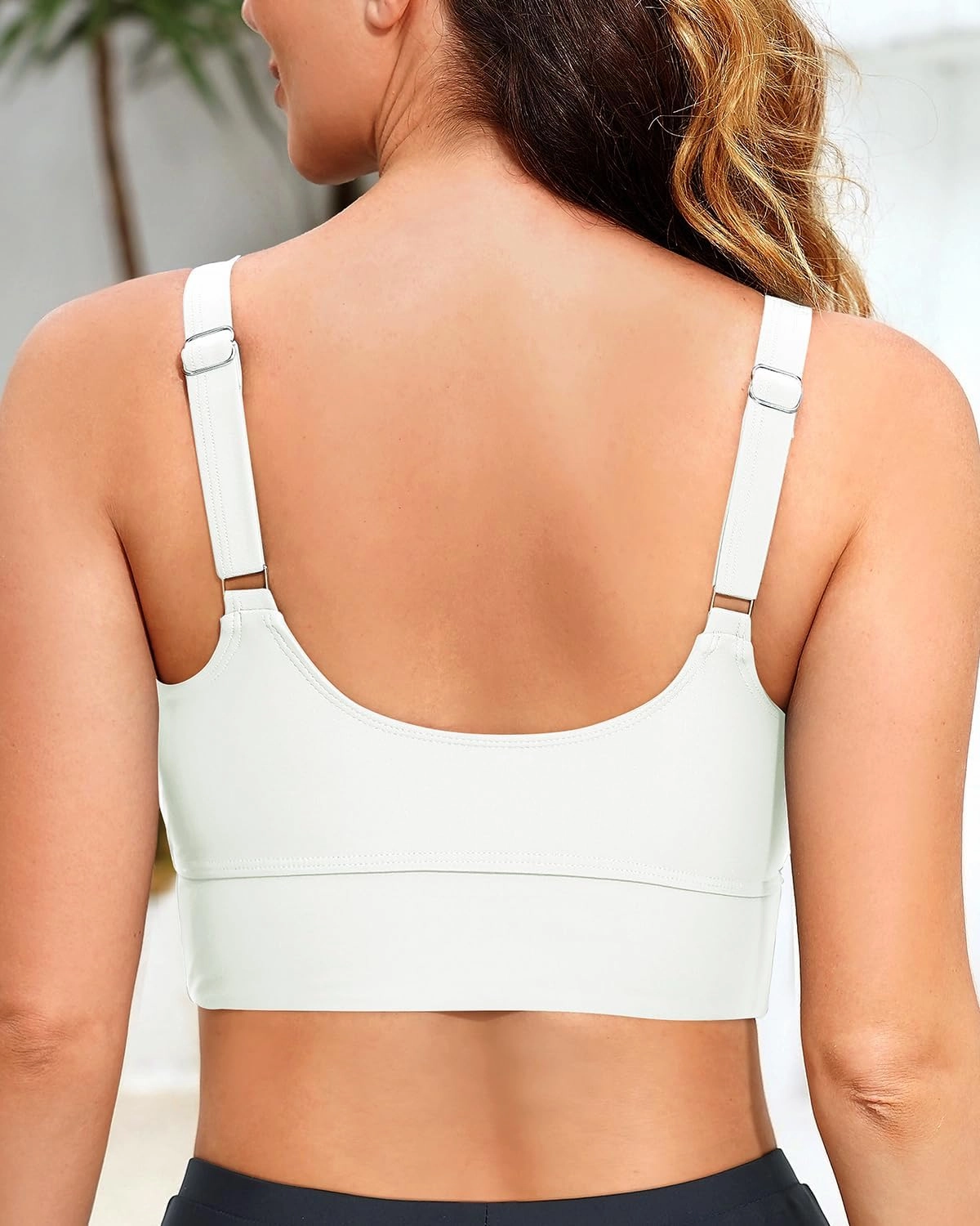 Women Sports Bra Swim Tops - Crop Bikini Top Supportive Bathing Suit Top Swimwear