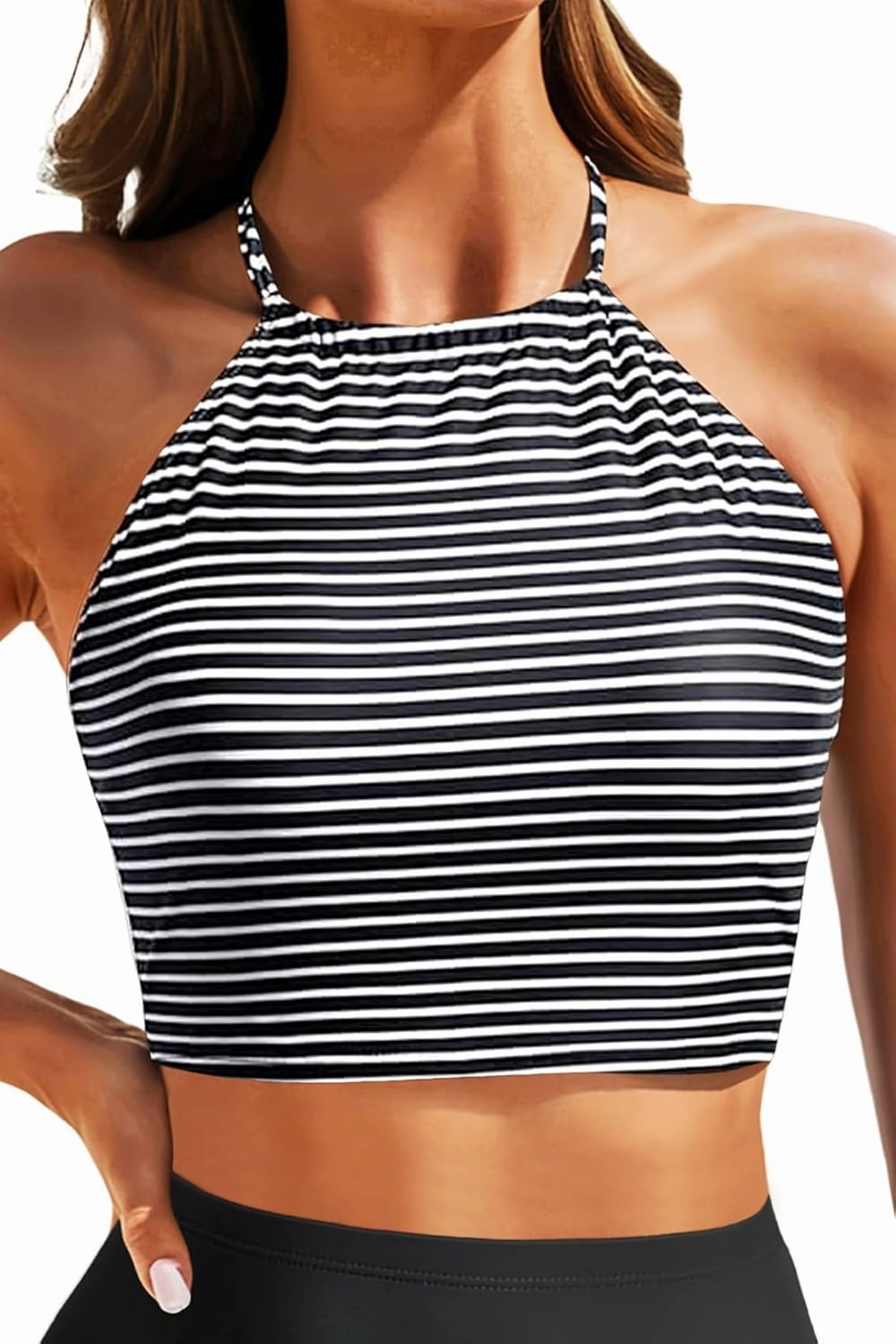 Women Swim Top - High Neck Bikini Top Only Halter Swimsuit Bathing Suit 2025