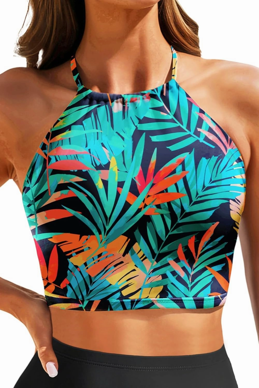 Women Swim Top - High Neck Bikini Top Only Halter Swimsuit Bathing Suit 2025