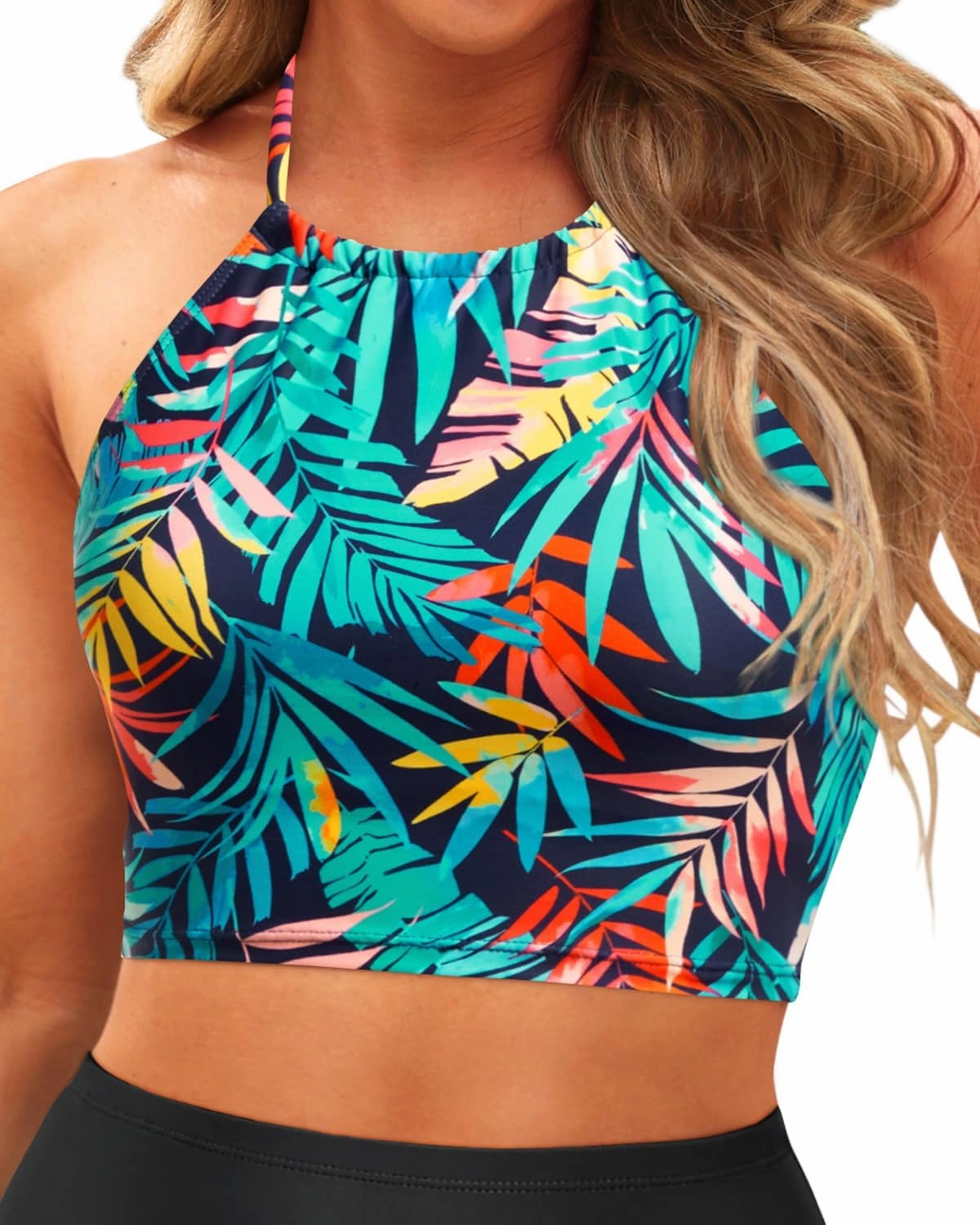 Women Swim Top - High Neck Bikini Top Only Halter Swimsuit Bathing Suit 2025