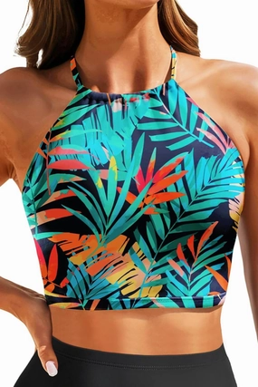 Women Swim Top - High Neck Bikini Top Only Halter Swimsuit Bathing Suit 2025