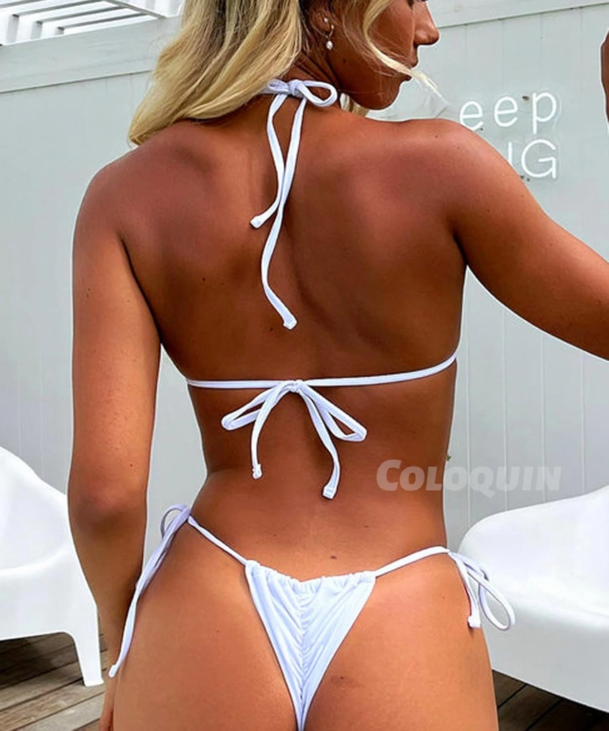 Women Triangle Bikini Top Halter String Brazilian Bikini Bathing Suit Tops Tie Swimsuit Tops only