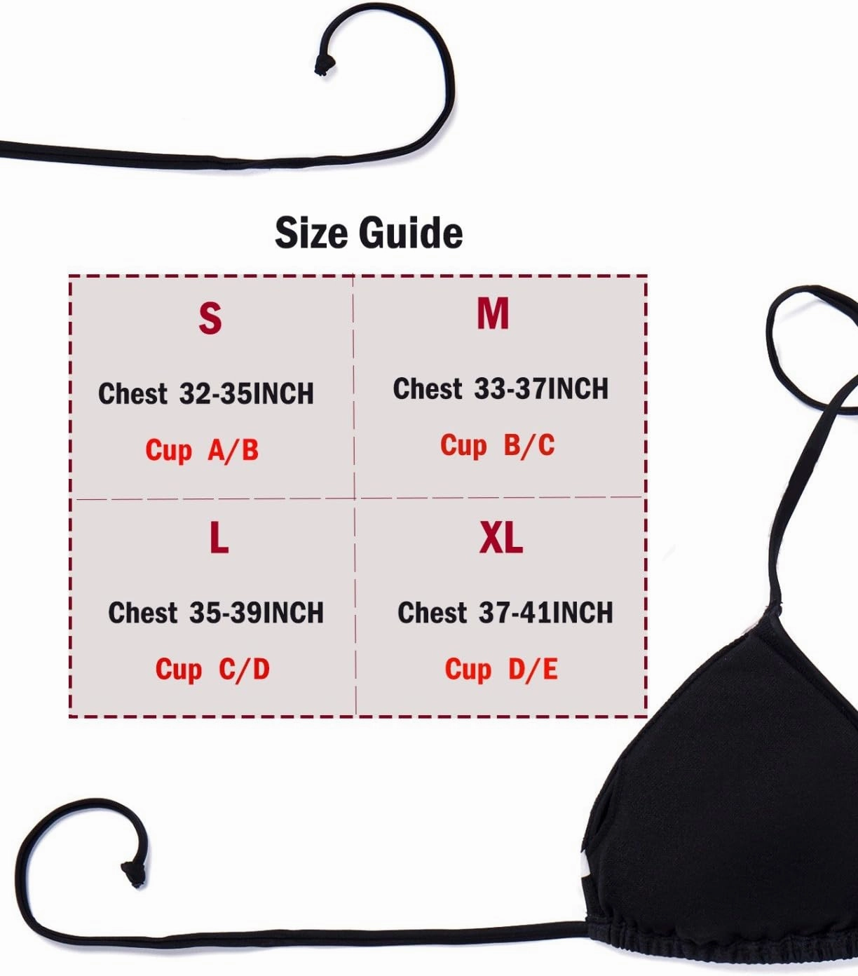 Women Triangle Bikini Top Push up Padded V-Neck Lace-up Basic Swimsuit Top