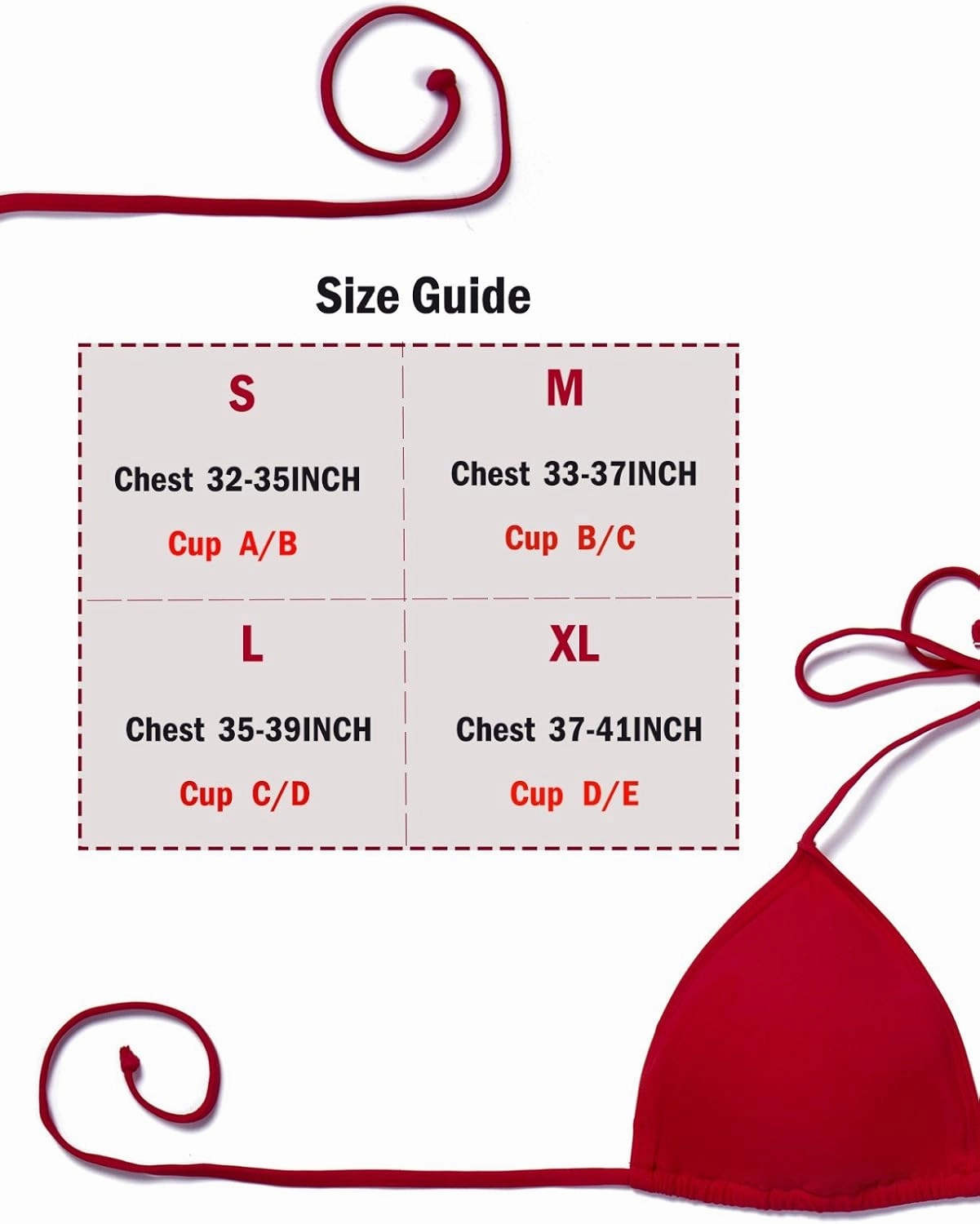 Women Triangle Bikini Top Push up Padded V-Neck Lace-up Basic Swimsuit Top