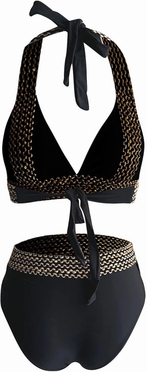 Women Two Piece Bathing Suit Sexy Swimwear Push Up Bikini Set Halter Swimsuit Full Coverage Padded 2 Piece Swimsuits
