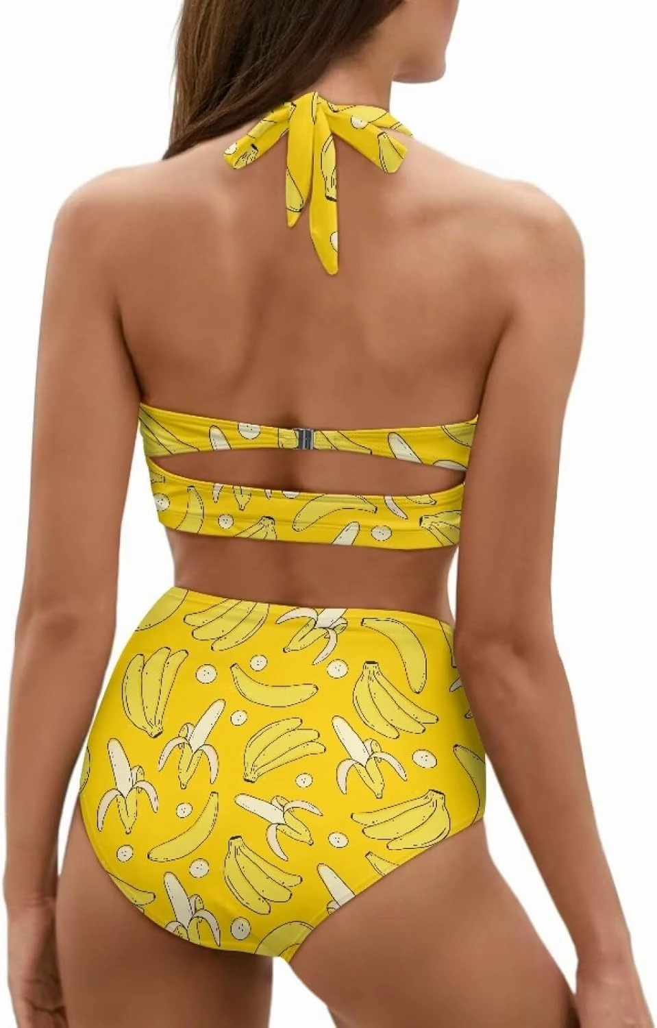 Women Two Piece Swimsuit High Waisted Push Up Bikini Sets Tummy Control Bathing Suit Plus Size Halter Swimwear S-2XL