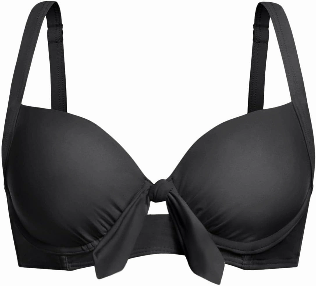 Women Underwire Bikini Swim Top - Push Up Knot Front Swimsuit Top 2025 Bathing Suit Bra