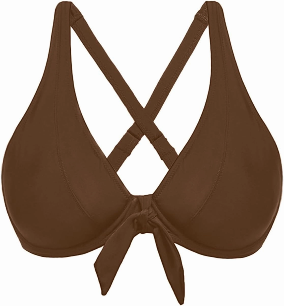 Women Underwire Bikini Top Only - Knot Front Bathing Suit Top Swim Bra Push Up Swimsuits Top