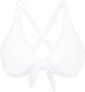 Women Underwire Bikini Top Only - Knot Front Bathing Suit Top Swim Bra Push Up Swimsuits Top