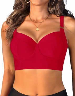 Women Underwire Bikini top Only - Longline Push Up Bathing Suit Top Bra Swim Tops 2025 Swimsuit Tops