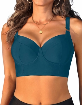 Women Underwire Bikini top Only - Longline Push Up Bathing Suit Top Bra Swim Tops 2025 Swimsuit Tops