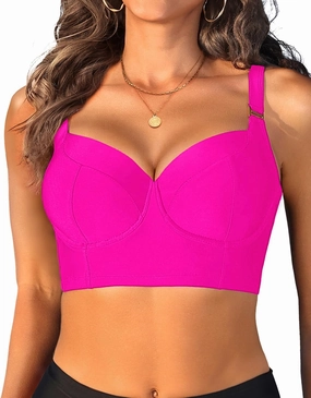 Women Underwire Bikini top Only - Longline Push Up Bathing Suit Top Bra Swim Tops 2025 Swimsuit Tops