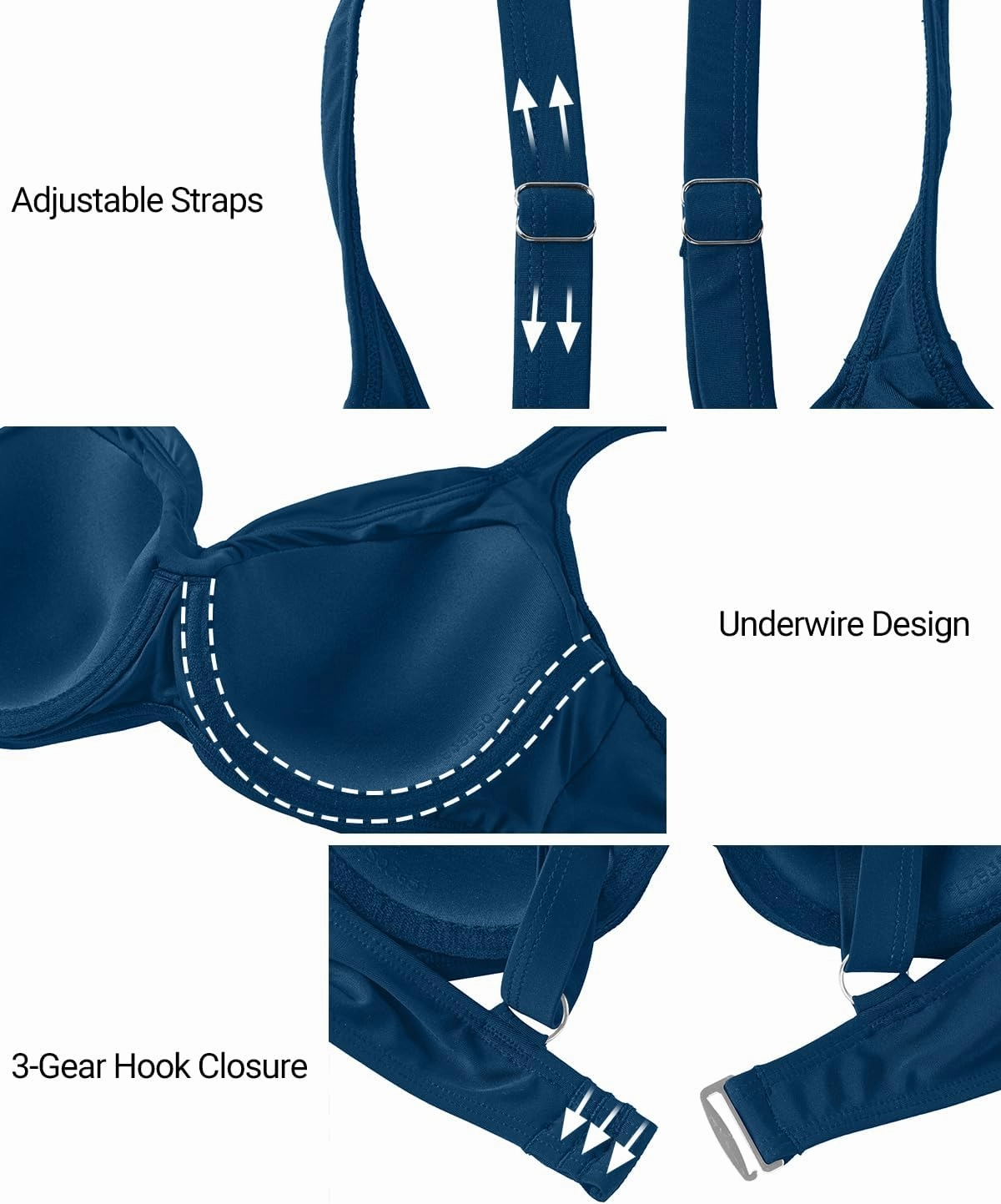 Women Underwire Bikini Tops - Push Up Swim Top Only Bra Padded Bathing Suit Top 2025 Swimsuit Tops
