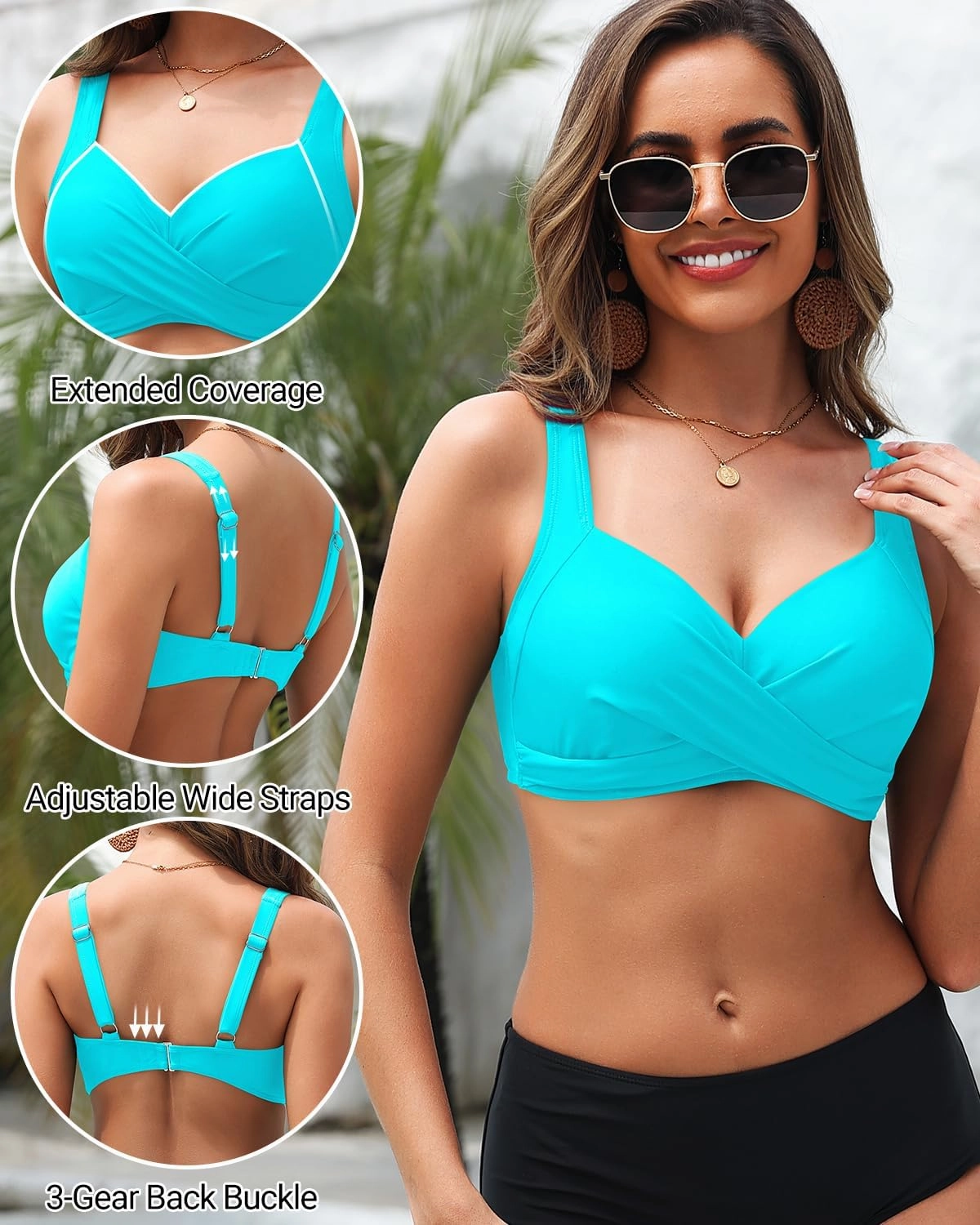 Women Underwire Bikini Tops - Push Up Swim Top Only Bra Padded Bathing Suit Top 2025 Swimsuit Tops