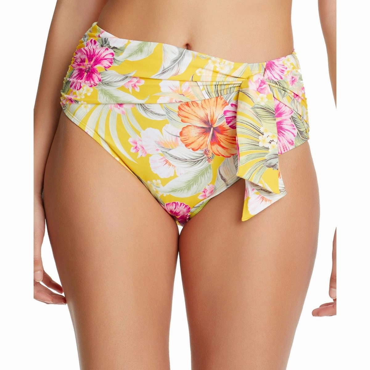 Womens Floral Knot-Front Swim Bottom Separates