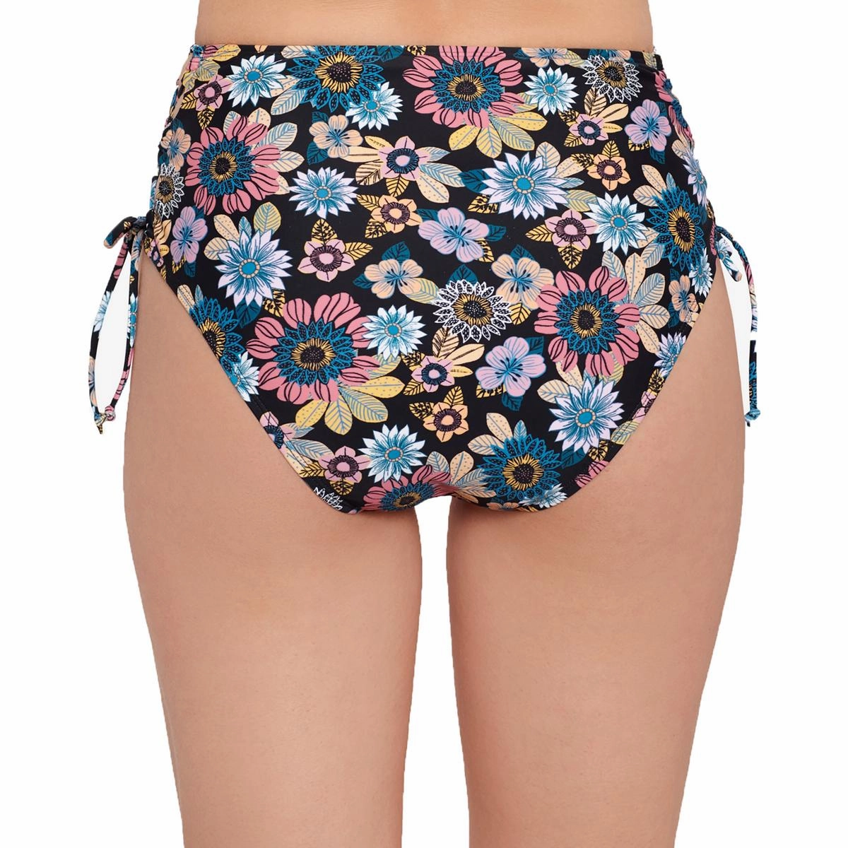 Womens Floral Side-Tie Swim Bottom Separates