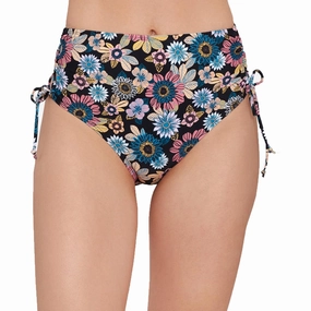 Womens Floral Side-Tie Swim Bottom Separates