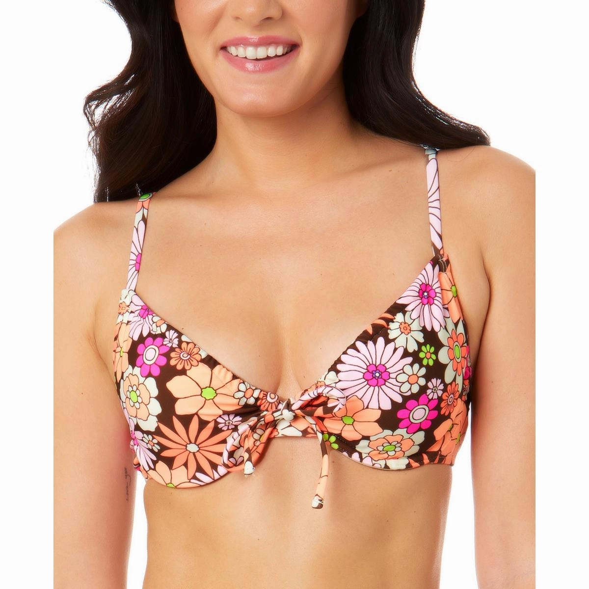 Womens Floral Underwire Bikini Swim top