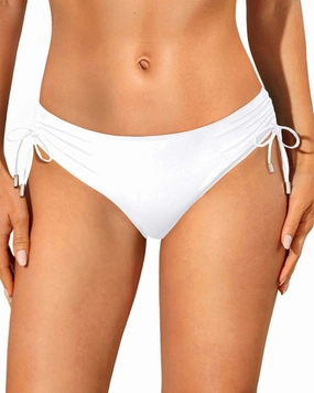 Womens Full Coverage Bikini Bottoms - Low Rise Bathing Suit Swim Bottom Side Tie Ruched Swimsuits Swimwear