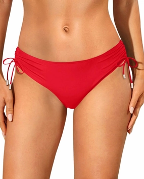 Womens Full Coverage Bikini Bottoms - Low Rise Bathing Suit Swim Bottom Side Tie Ruched Swimsuits Swimwear