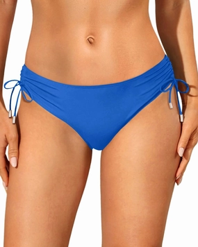 Womens Full Coverage Bikini Bottoms - Low Rise Bathing Suit Swim Bottom Side Tie Ruched Swimsuits Swimwear