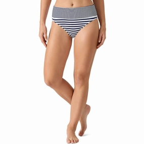 Womens High Waist Striped Swim Bottom Separates