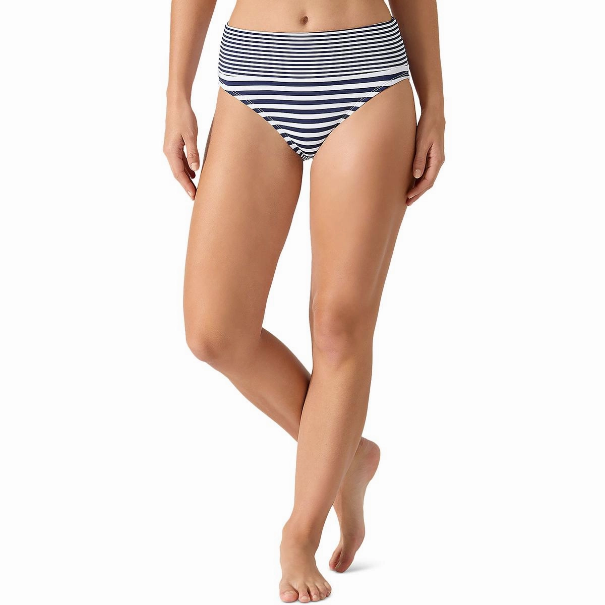 Womens High Waist Striped Swim Bottom Separates