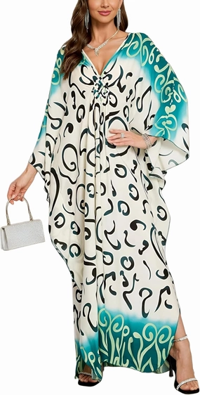 Womens Kaftan Beach Cover Up Dress Plus Size Summer Swimsuit Loungewear Maxi Dress