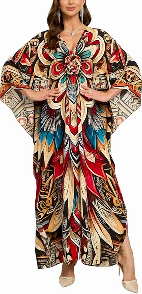 Womens Kaftan Beach Cover Up Dress Plus Size Summer Swimsuit Loungewear Maxi Dress